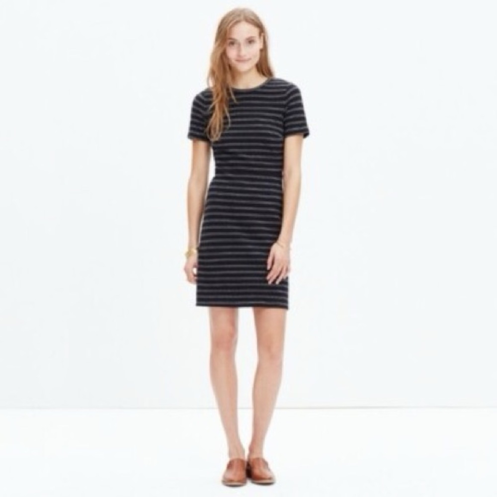 Madewell Charcoal and White Knit Dress